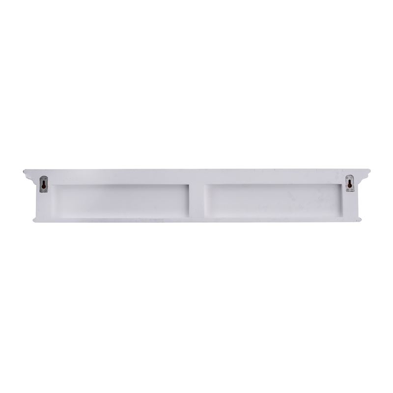 Pemberly Row 8-Hook Mahogany Wood Coat Rack with Shelf in White