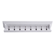Pemberly Row 8-Hook Mahogany Wood Coat Rack with Shelf in White