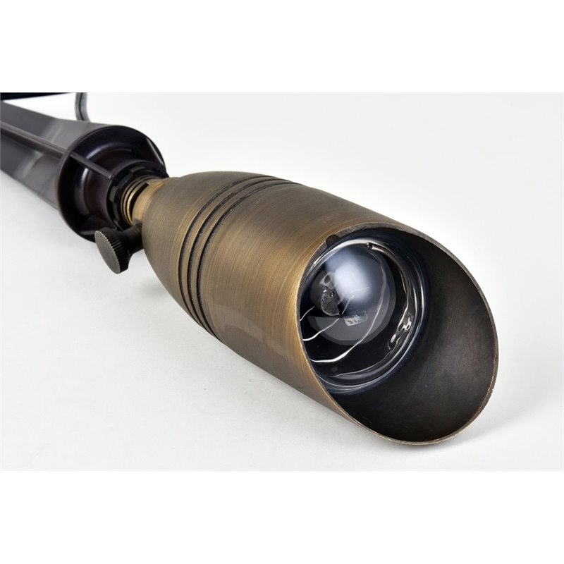 Pemberly Row Traditional Cast Brass Outdoor Spot Light in Antique Brass Finish