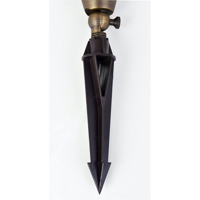 Pemberly Row Traditional Cast Brass Outdoor Spot Light in Antique Brass Finish