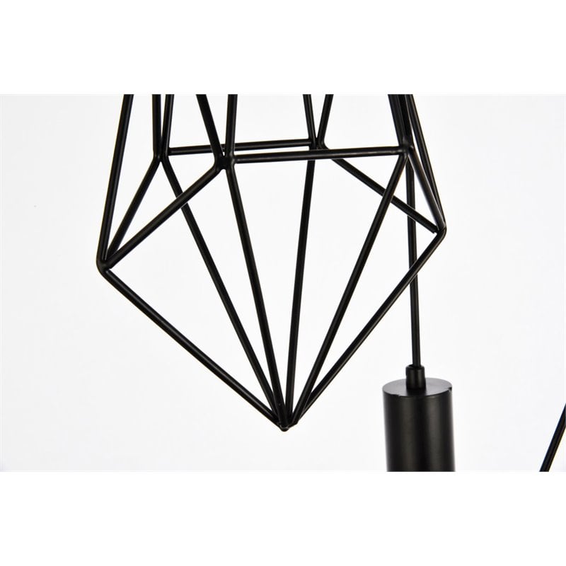 Pemberly Row 3-Light Transitional Metal Pendant in Black