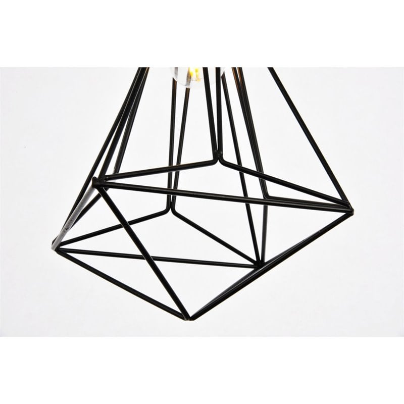 Pemberly Row 3-Light Transitional Metal Pendant in Black