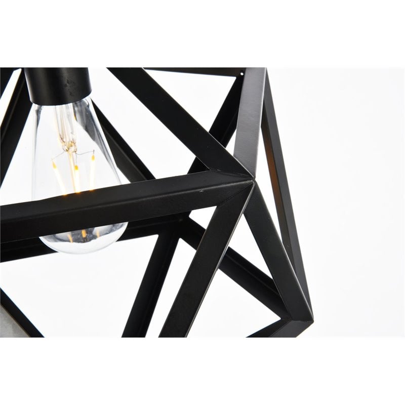 Pemberly Row 3-Light Transitional Metal Pendant in Black