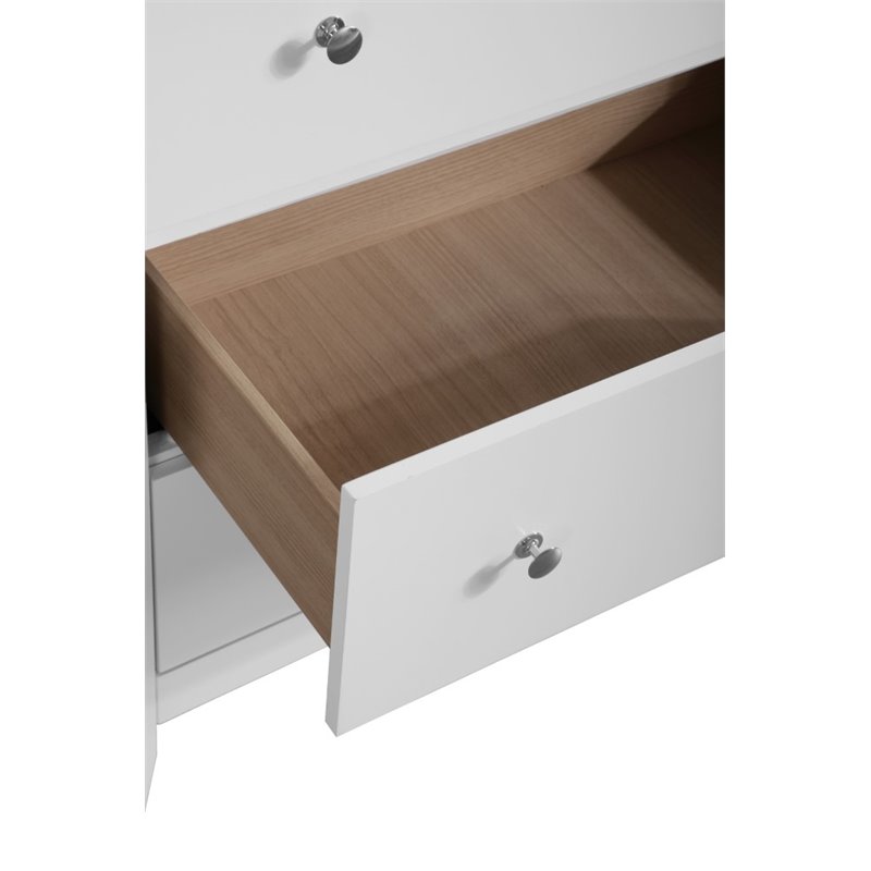 Pemberly Row Wood Veneer 5-Drawer Bedroom Chest in White