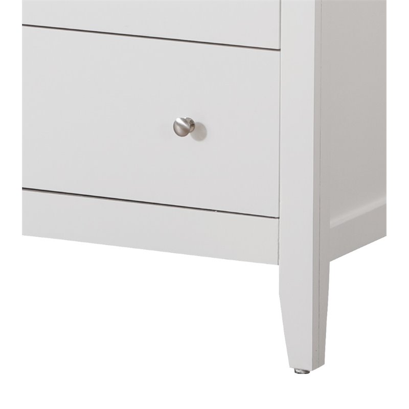 Pemberly Row Wood Veneer 5-Drawer Bedroom Chest in White