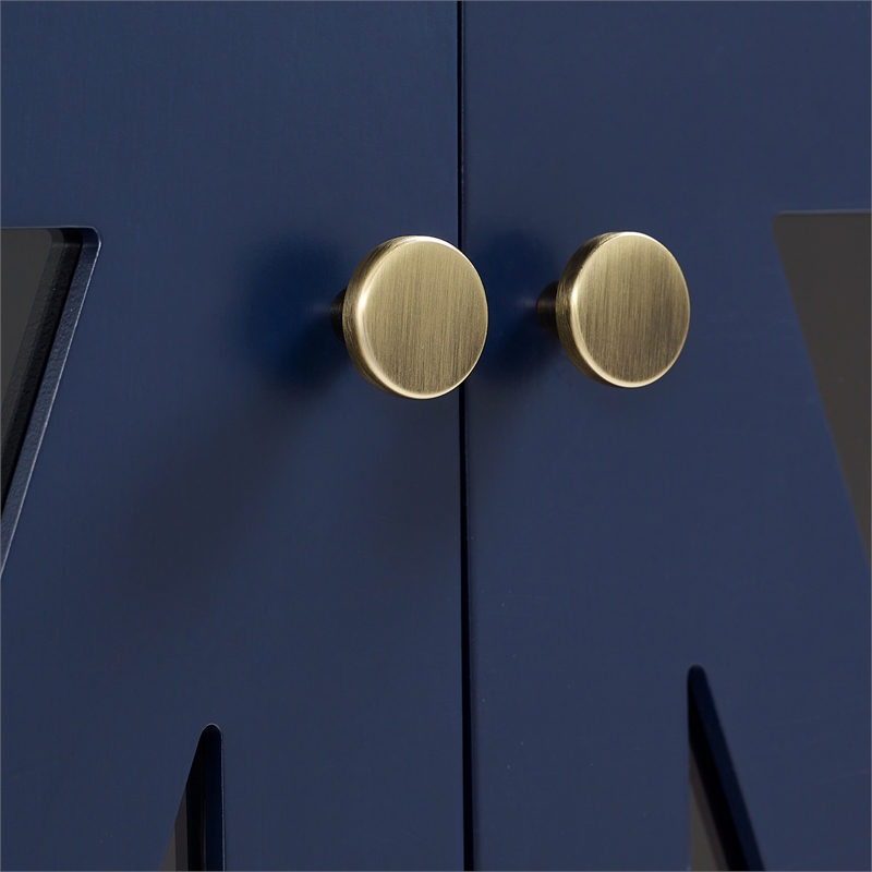 Pemberly Row 3-Piece Media Storage Cabinet Set in Navy