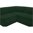 Pemberly Row Modular Sectional in Green Boucle Fabric with Curved Corners