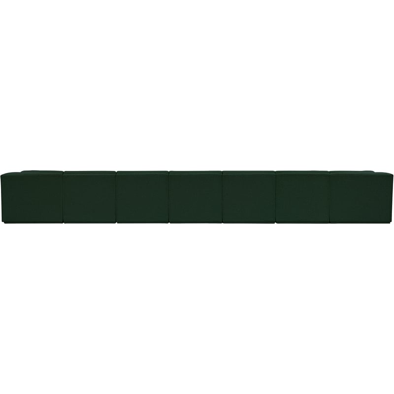 Pemberly Row Modular Sectional in Green Boucle Fabric with Curved Corners