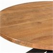 Pemberly Row Oval Mango Wood Dining Table with Black Metal Cross-Legs