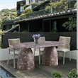 Pemberly Row 78 in Brown Marble Finish Indoor/Outdoor Concrete Dining Table