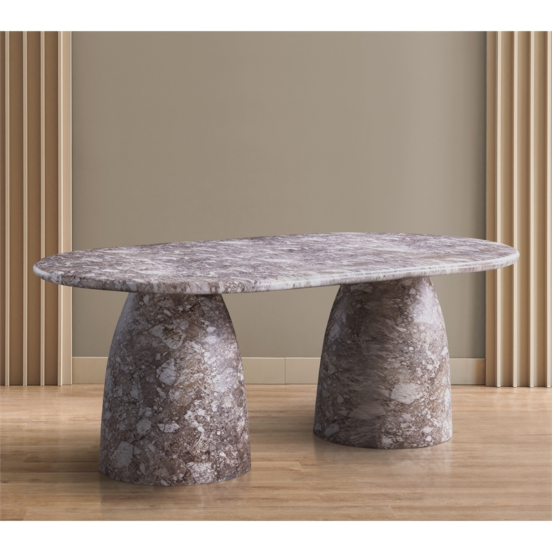 Pemberly Row 78 in Brown Marble Finish Indoor/Outdoor Concrete Dining Table