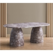 Pemberly Row 78 in Brown Marble Finish Indoor/Outdoor Concrete Dining Table