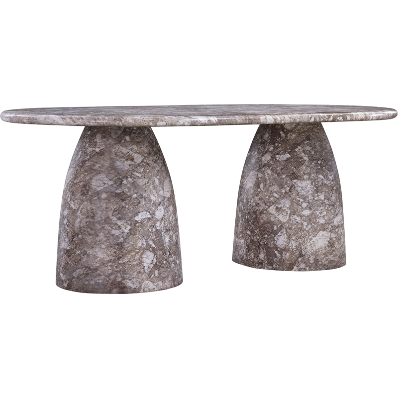 Pemberly Row 78 in Brown Marble Finish Indoor/Outdoor Concrete Dining Table