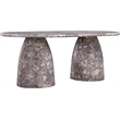 Pemberly Row 78 in Brown Marble Finish Indoor/Outdoor Concrete Dining Table