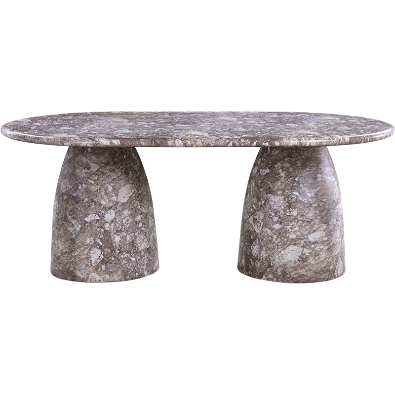 Pemberly Row 78 in Brown Marble Finish Indoor/Outdoor Concrete Dining Table