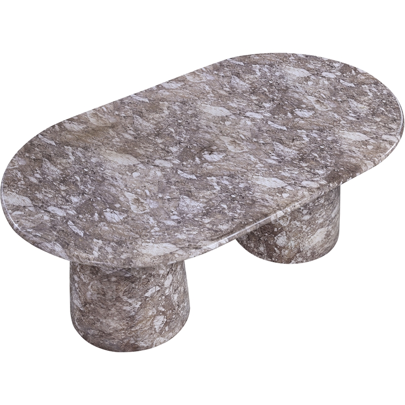 Pemberly Row 78 in Brown Marble Finish Indoor/Outdoor Concrete Dining Table