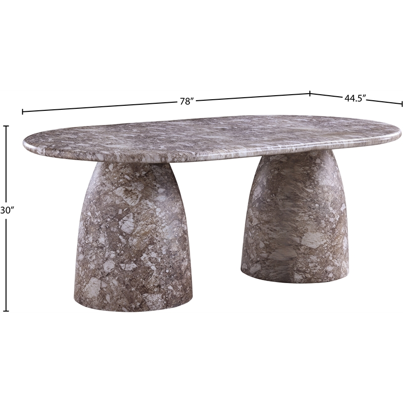 Pemberly Row 78 in Brown Marble Finish Indoor/Outdoor Concrete Dining Table