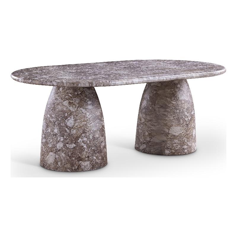 Pemberly Row 78 in Brown Marble Finish Indoor/Outdoor Concrete Dining Table
