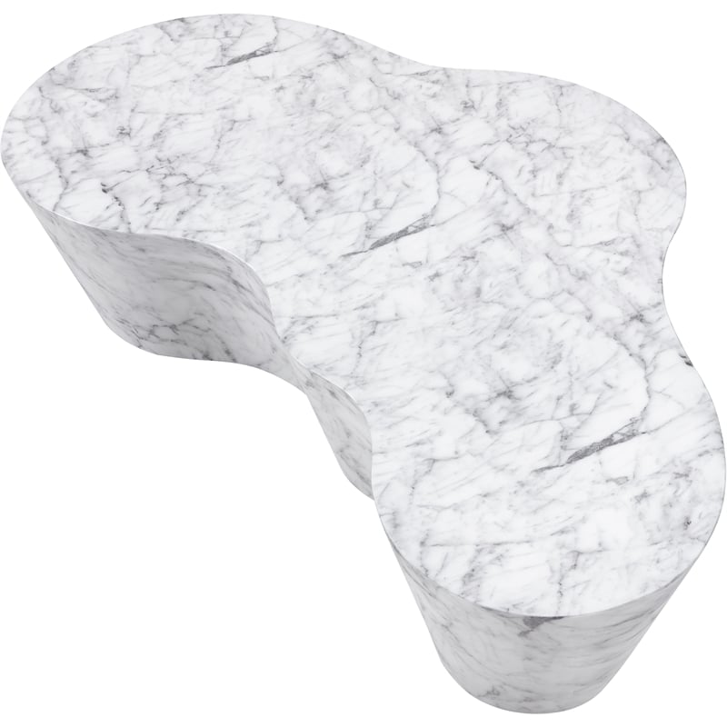 Pemberly Row 59.5 in White Marble Finish Indoor/Outdoor Concrete Coffee Table