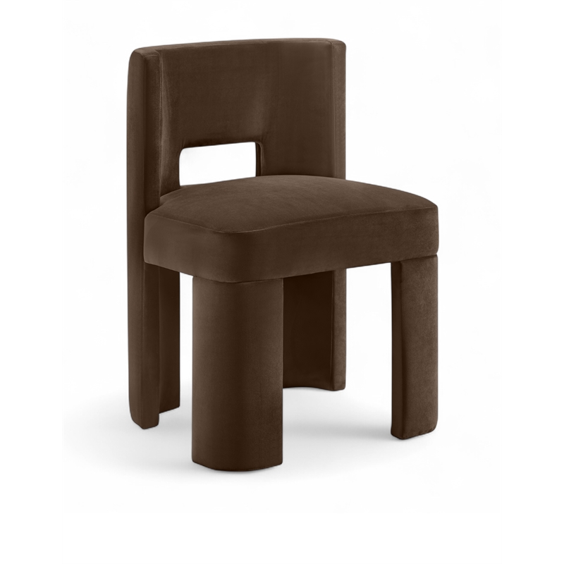 Pemberly Row Brown Velvet Performance Fabric Dining Chair (Set of 2)