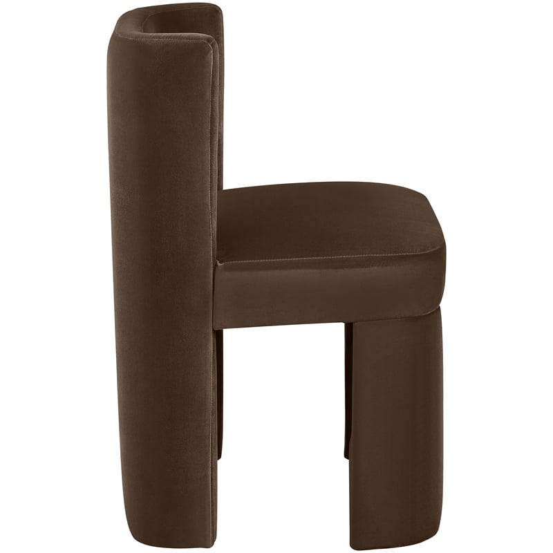 Pemberly Row Brown Velvet Performance Fabric Dining Chair (Set of 2)