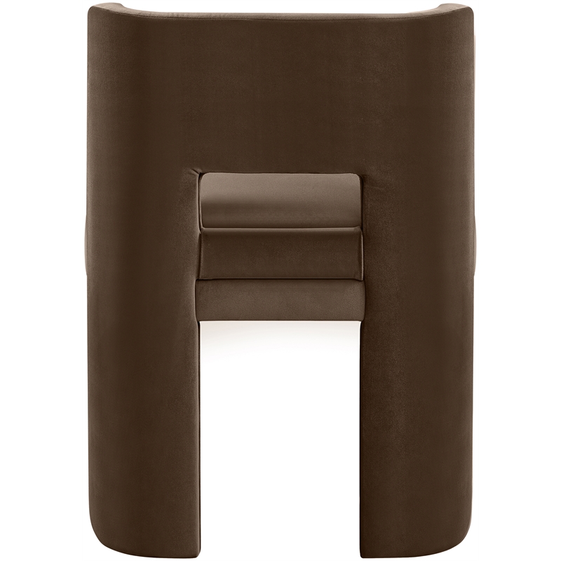 Pemberly Row Brown Velvet Performance Fabric Dining Chair (Set of 2)