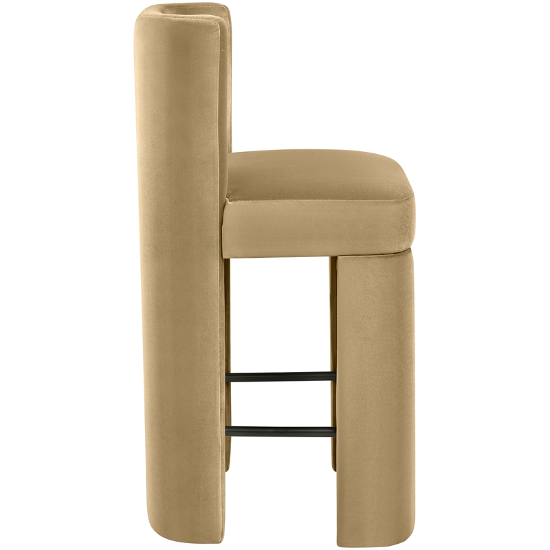 Pemberly Row Camel Velvet Performance Counter Stool (Set of 2)