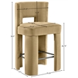Pemberly Row Camel Velvet Performance Counter Stool (Set of 2)