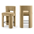 Pemberly Row Camel Velvet Performance Counter Stool (Set of 2)