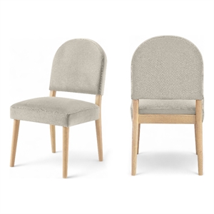 Pemberly Row Cream Velvet Upholstered Dining Chair (Set of 2)
