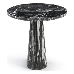 Pemberly Row 30&quot Black Genuine Marble Bistro Dining Table
