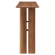 Pemberly Row Mango Wood Console Table with Adjustable Foot Pads in Walnut