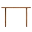 Pemberly Row Mango Wood Console Table with Adjustable Foot Pads in Walnut