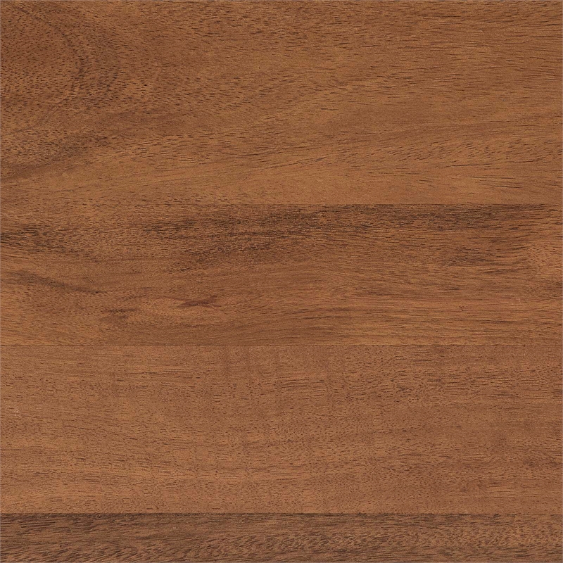 Pemberly Row Mango Wood Console Table with Adjustable Foot Pads in Walnut