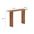 Pemberly Row Mango Wood Console Table with Adjustable Foot Pads in Walnut