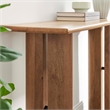 Pemberly Row Mango Wood Console Table with Adjustable Foot Pads in Walnut