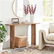 Pemberly Row Mango Wood Console Table with Adjustable Foot Pads in Walnut
