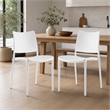 Pemberly Row Polypropylene Plastic Dining Side Chair in White (Set of 2)