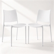 Pemberly Row Polypropylene Plastic Dining Side Chair in White (Set of 2)