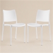 Pemberly Row Polypropylene Plastic Dining Side Chair in White (Set of 2)