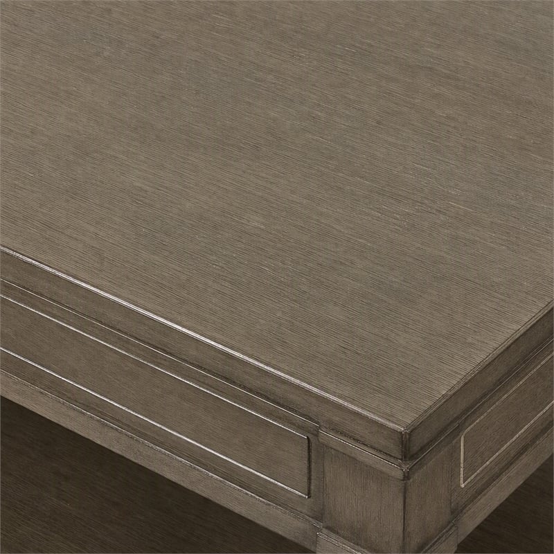 Pemberly Row 48-Inch Coffee Table in Grey Wash with Hardwood Solid Build