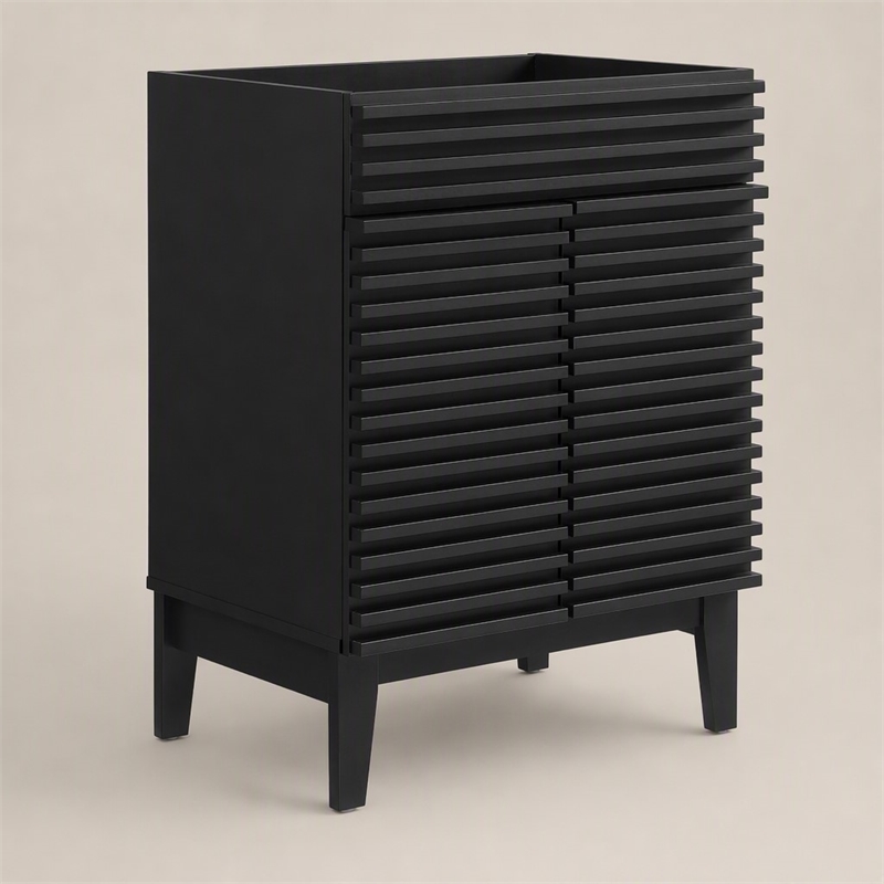 Pemberly Row Modern Wood Bathroom Vanity Cabinet with Soft-Close Doors