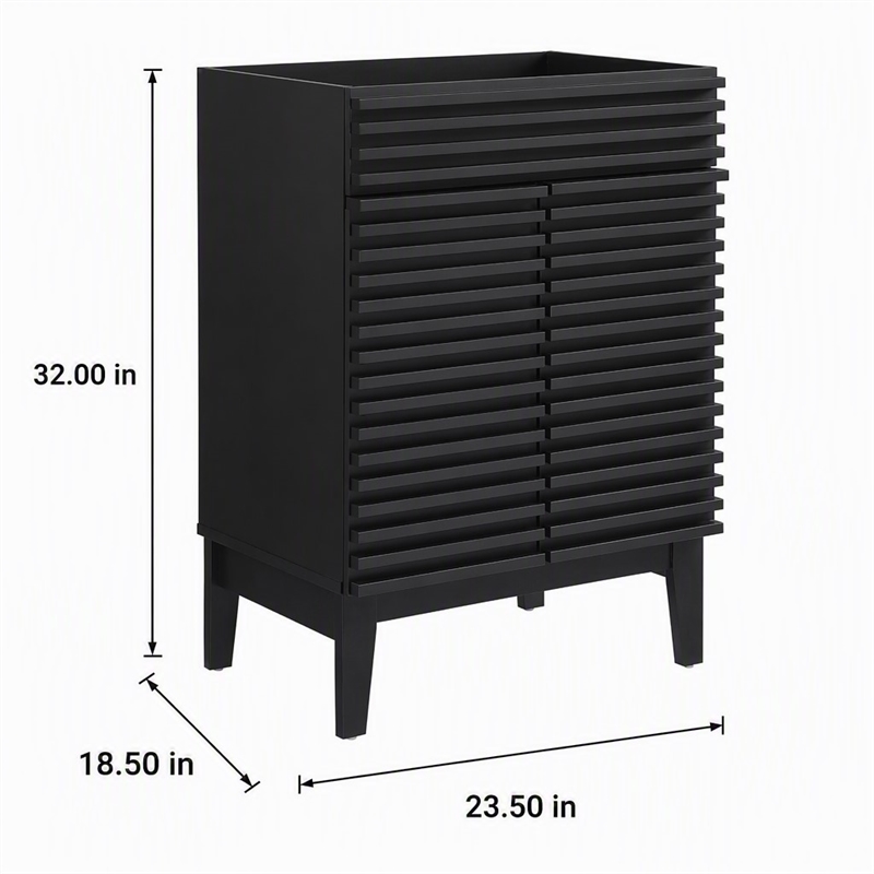 Pemberly Row Modern Wood Bathroom Vanity Cabinet with Soft-Close Doors