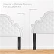 Pemberly Row Tufted Velvet Queen Platform Bed with White Upholstery