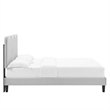 Pemberly Row Modern Velvet Twin Platform Bed in Light Gray