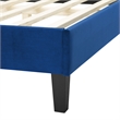 Pemberly Row Modern Performance Velvet Full Bed in Navy Upholstery