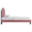 Pemberly Row Performance Velvet Upholstered Queen Platform Bed in Dusty Rose