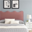 Pemberly Row Modern Performance Velvet Queen Platform Bed in Dusty Rose