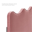 Pemberly Row Modern Performance Velvet Queen Platform Bed in Dusty Rose