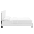Pemberly Row Modern Performance Velvet Queen Platform Bed in White